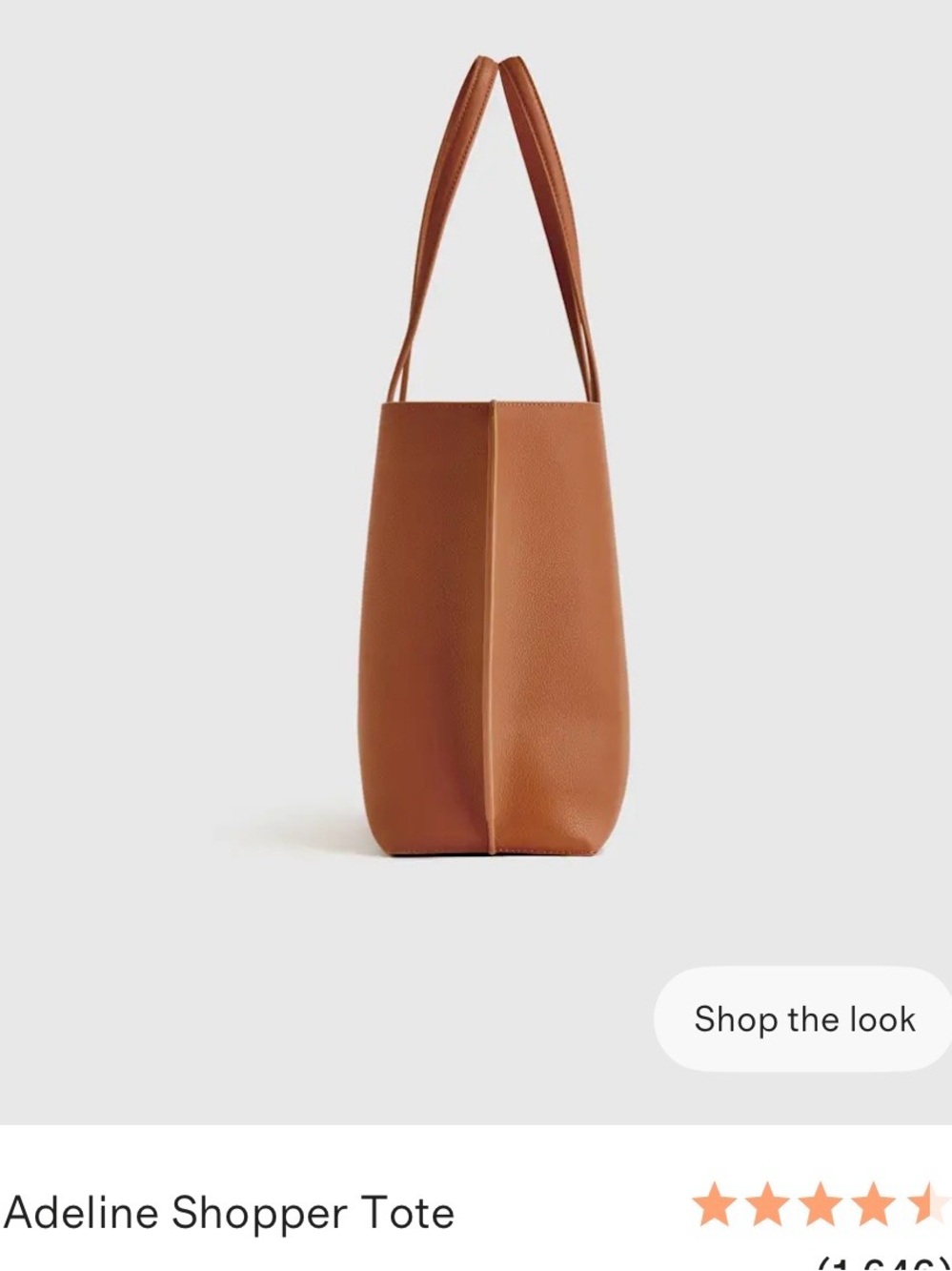 Quince Adeline Shopper Tote, Cognac - Picture 11 of 16